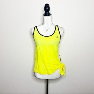 Zumba NWT! Lunar Asymmetrical Tank Top in Lemon Yellow Size Medium